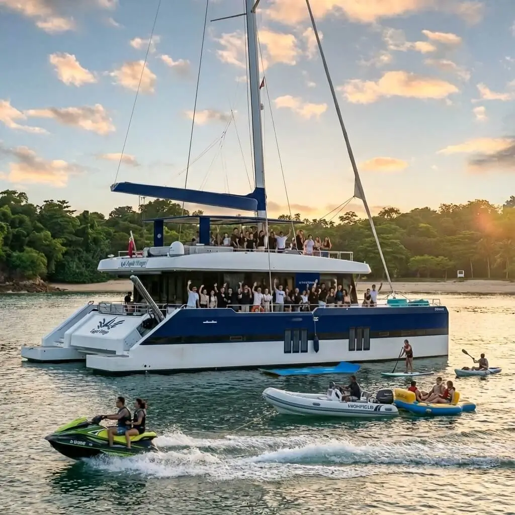 Eagle Wings One Sunreef Supreme 68 luxury power yacht aerial view from above